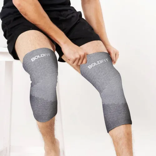 Image of BOLDFIT Grey Knee Support for Pain Relief