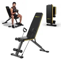 Boldfit Gym Bench for Home, Heavy Duty Commercial Grade Adjustable Weight 250kg Capacity, Foldable Multi-Position Incline/Decline/Flat Bench with Leg Developer, Full Body Strength Training Equipment