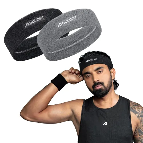 Image of Boldfit Gym Sweat Headband Pack of 2