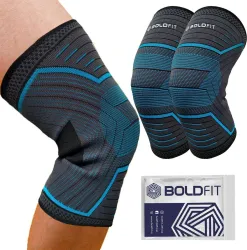 BOLDFIT Knee Cap For Pain Relief Guard Brace Band Gym Knee Support Sleeve Pad Belt Wrap Knee Support (Blue)