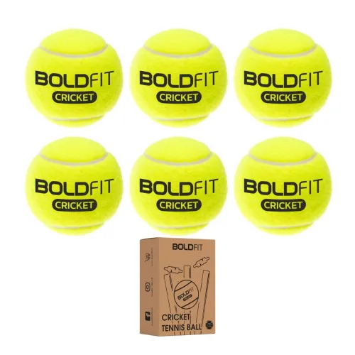 Image of Boldfit Lightweight Rubber Tennis Balls 6 Pcs