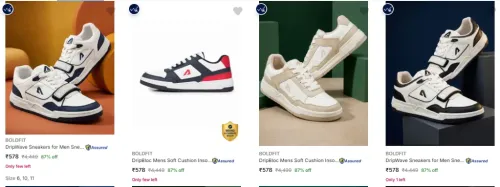 Image of Boldfit men's shoes at minimum 87% Discount