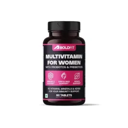 Boldfit Multivitamin Tablets for Women with 42 Essential Nutrients Including Iron, Zinc, Magnesium, Biotin, Vitamin C,B,
