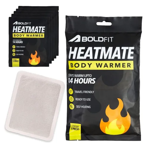 Image of Boldfit Body Warmer Natural Heat Pad (Pack of 5), Body Warmer Patch for Men Top, Women & Kids, 14 Hours Warmth for Winte