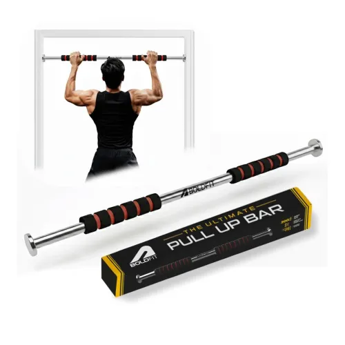 Image of Boldfit Pull Up Bars For Home Workout -Chin Up Bar Gym Accessories for Men Door Way Adjustable Hanging Rod Without Screw