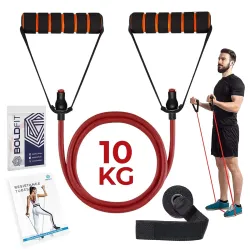 Boldfit Resistance Tube with Foam Handles, Door Anchor for Exercise & Stretching, Suitable in Home & Gym Workout for Men