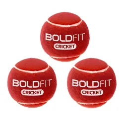Boldfit Lightweight Rubber Tennis Balls for Court and Turf - Tournament and Cricket Ball pack of 3