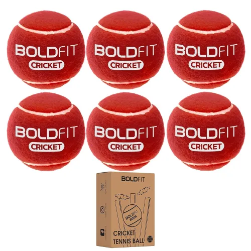 Image of Boldfit Tennis Cricket Balls for Street Matches Pack of 6