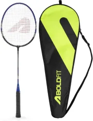 Boldfit Thunderbolt Aluminium Badminton Racquet Blue