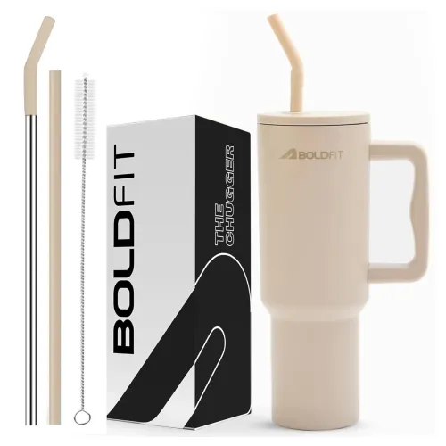 Image of Boldfit Tumbler Bottle Water Bottle with Lid and Straw 1.2L Stainless Steel Double Insulated Tumblers