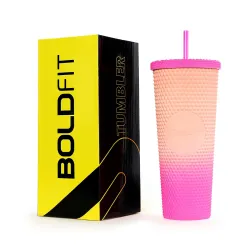 Boldfit Tumbler Water Bottle with Lid & Straw Double Walled BPA Free Plastic