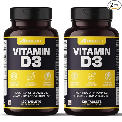 Image of Boldfit Vitamin D3 K2 + B12 Tablets – Bone, Immunity & Heart Support (240 Tabs)