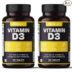 Boldfit Vitamin D3 K2 + B12 Tablets – Bone, Immunity & Heart Support (240 Tabs)