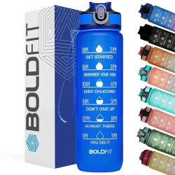Boldfit Motivational Water Bottle Time Mark Sipper With Straw