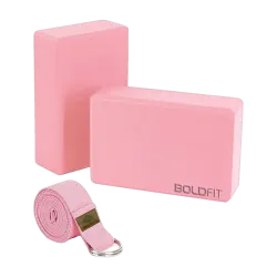 BOLDFIT Yoga Blocks Yoga Brick Gym Exercise Eva Foam Yoga Blocks Yoga Foam Block Yoga Blocks (Pink Pack of 2)