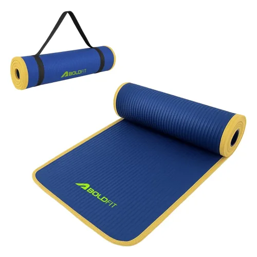Image of Boldfit Yoga Mat for Women Men & Kids NBR with Carrying Strap 10mm Thick YogaMat for Men Exercise Mat for Home Workout