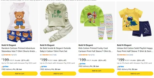 Image of Bold N Elegent baby's Dresses Starting ₹199 