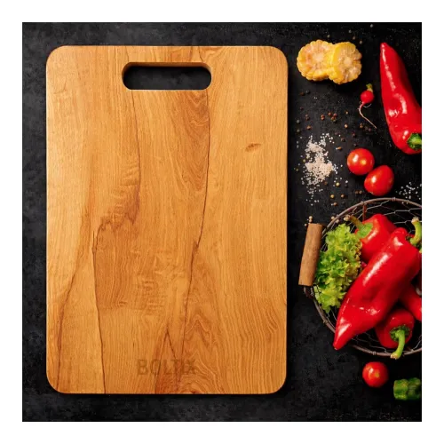 Image of BOLTIX Bamboo Cutting Board 32 x 22 cm for Kitchen | Wooden Chopping Board for Vegetables, Fruits & Meat | Eco-Friendly,