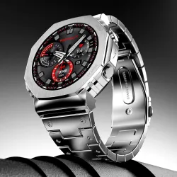 Boltt Obsidian 33.5mm (1.32 inch) AMOLED Display, Stainless Steel Design, 466 * 466 px Resolution, Bluetooth Calling, Multiple Sports Modes, Health Mode, IP67, Weather Updates
