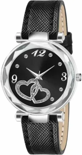 Image of Bolun Women’s Analog Watch Black Heart Dial