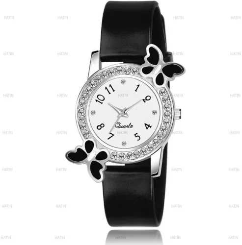 Image of Bolun Women’s Stylish Black Butterfly Analog Watch