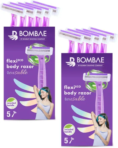 Image of Bombae FlexiEco Reusable Razor for Women (Pack of 10)