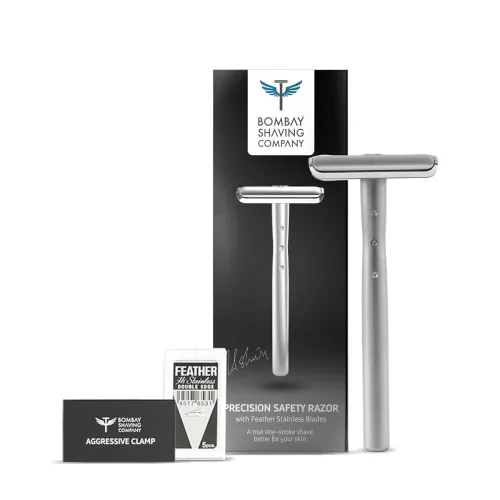 Image of Bombay Shaving Co Silver Metal Razor for Men
