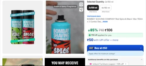 Image of BOMBAY SHAVING COMPANY 2 Combo Deodorant Spray 