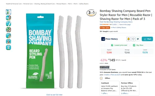 Image of Bombay Shaving Company Beard Pen Styler Razor Po3