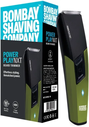 Image of BOMBAY SHAVING COMPANY POWER PLAY NXT BEARD TRIMMER Trimmer 90 min Runtime 6 Length Settings  (Green)