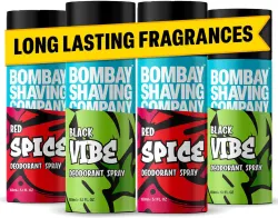 BOMBAY SHAVING COMPANY Red Spice & Black Vibe 150ml x 4 Combo Deodorant Spray - For Men (600 ml, Pack of 4)
