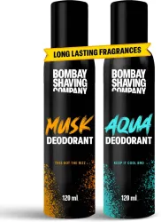 Bombay Shaving Company Fresh Aqua & Intense Musk Deodorant Combo (Pack of 2)