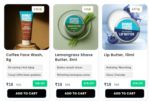 Image of Bombay Shaving Company Beauty Products Starting Just ₹18 