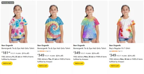 Image of Bon Organik Girls T-Shirt at Minimum 83% Off