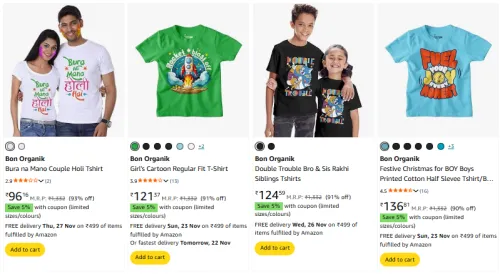 Image of Bon Organik Kid's T-shirts starting @ 96