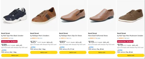 Image of Bond Street by Red Tape Men's Shoes at minimum 80% Discount
