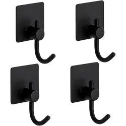 Boniry 4 Pack Wall Adhesive Hooks, Waterproof Stainless Steel Wall Hook,Best Use