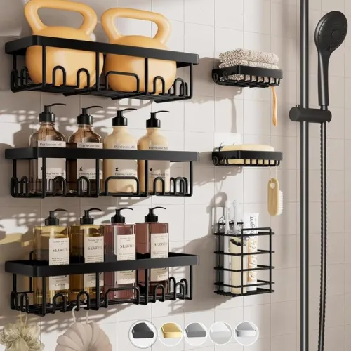 Image of Boniry Stainless Steel Shower Caddy 6-Pack