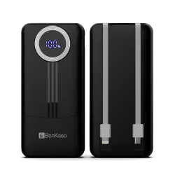 BonKaso 10000mAh Power Bank 22.5W PD Fast Charging with Built-in 2-in-1 Type C