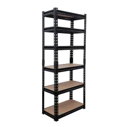 BonKaso Adjustable 6-Shelf Metal Storage Rack | Heavy-Duty Steel Boltless Rivet Utility Shelving Unit for Garage, Kitche