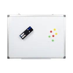 BonKaso Magnetic Whiteboard 60cmx90cm (HxW) with Aluminium Frame & Pen Tray