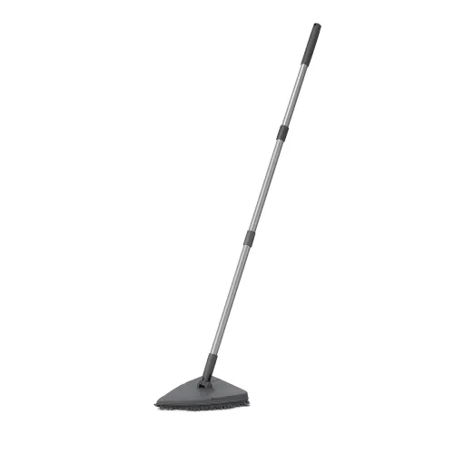 Image of BonKaso Stainless Steel Microfiber Triangle Flat Mop with 360° Rotating Head for All Types of Floor Cleaning - (Grey)
