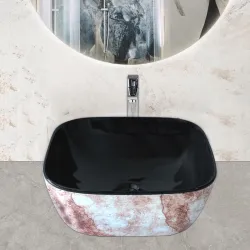 BonKaso Polished Design Ceramica Bathroom Basin