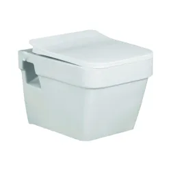 BonKaso Premium Wall Hung Ceramic Rimless One Piece Commode (White) | S Trap Western Toilet with Soft Close Seat | Water Closet for Bathroom/Lavatory | Siphonic Flush System (15.2 x 20 x 14....