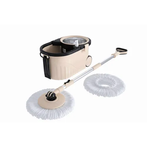 Image of Bonkaso Spin Mop with Stainless Steel Wringer & Big Wheels 60° Rotating Mop