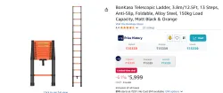 BonKaso Telescopic Ladder, 3.8m