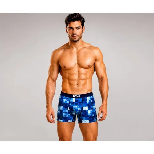 Image of BONO Men's Printed Trunks Regular Fit Cotton Blend Anti-Bacterial Microfibre