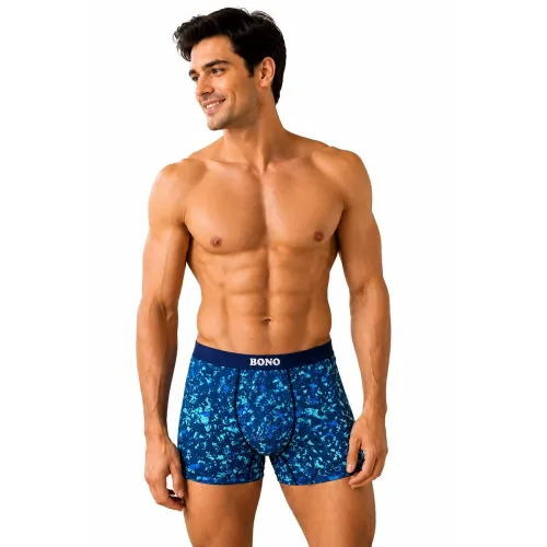 Image of BONO Printed Cotton Blend Regular Trunks Underwear