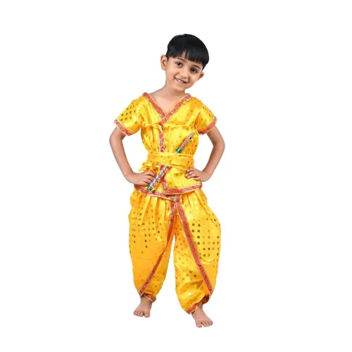 Image of BookMyCostume Baby Krishna Dhoti Kurta Polka Dots Dress For Kids 