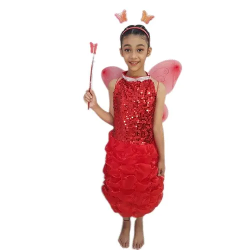 Image of BookMyCostume Red butterfky dress